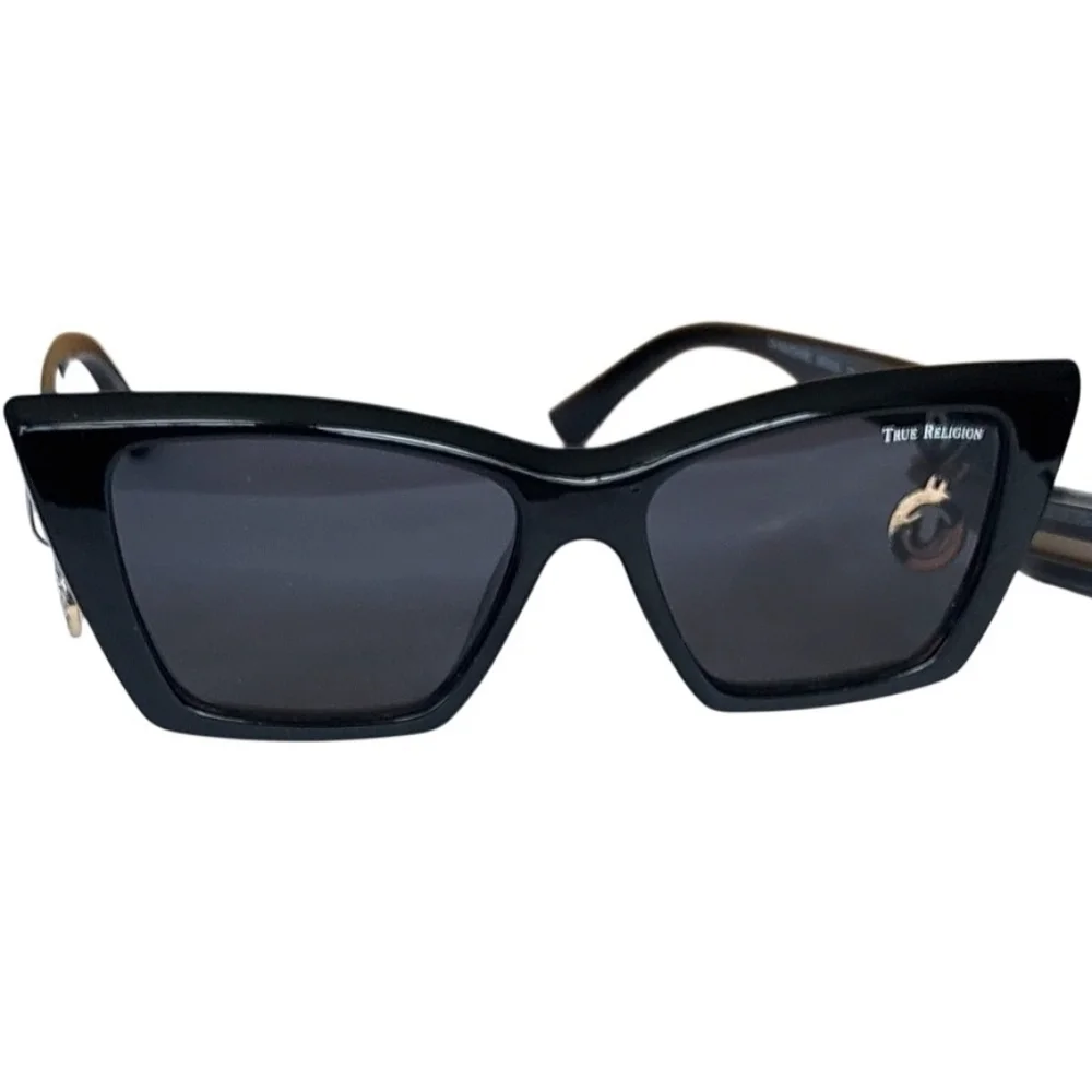 True Religion Sunglasses Black Frame W/Charm Case, Box, Cloth NWT - Picture 3 of 11
